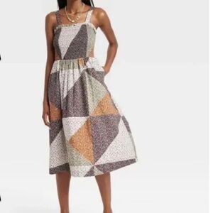 Universal Thread Patchwork Smocked Dress